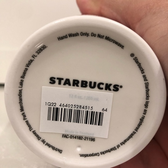 Disneyland Magic Kingdom Starbucks 12oz Tumbler Ceramic Cup w Lid - Picture 5 of 6